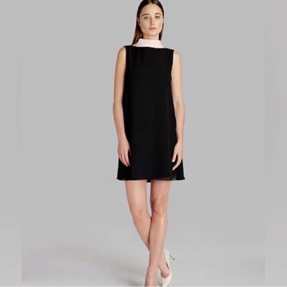 Ted Baker London Belloh Black Mini Dress With White Collar